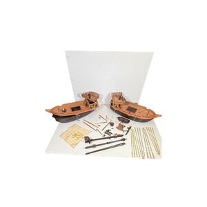 Playmobil Pirate Ship Parts Lot 2 Hulls Masts Rigging Sail Rowboat Raft Germany